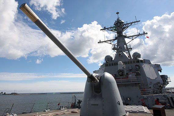 The “USS Oscar Austin”—a U.S. Navy destroyer equipped with the Aegis Combat System—visits Gdynia Port, Poland, after the Baltops 2014 exercises on the Baltic Sea. (Photo: Michal Fludra/NurPhoto/Corbis via Getty Images) Malcomson_USS-Oscar-Austin-570px.jpg