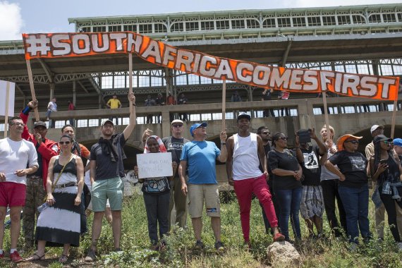 South African university students protesting government education policies in December, 2015 africa_southafricanumber_570px.jpg
