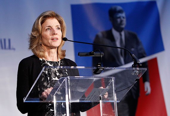 Ambassador Caroline Kennedy speaks at the gala opening for "American Visionary: John F. Kennedy's Life and Times," an exhibition held at the Smithsonian American Art Museum in 2017. (Photo: Larry French/Getty Images for WS Productions) Caroline Kennedy speaks at the Smithsonian American Art Museum