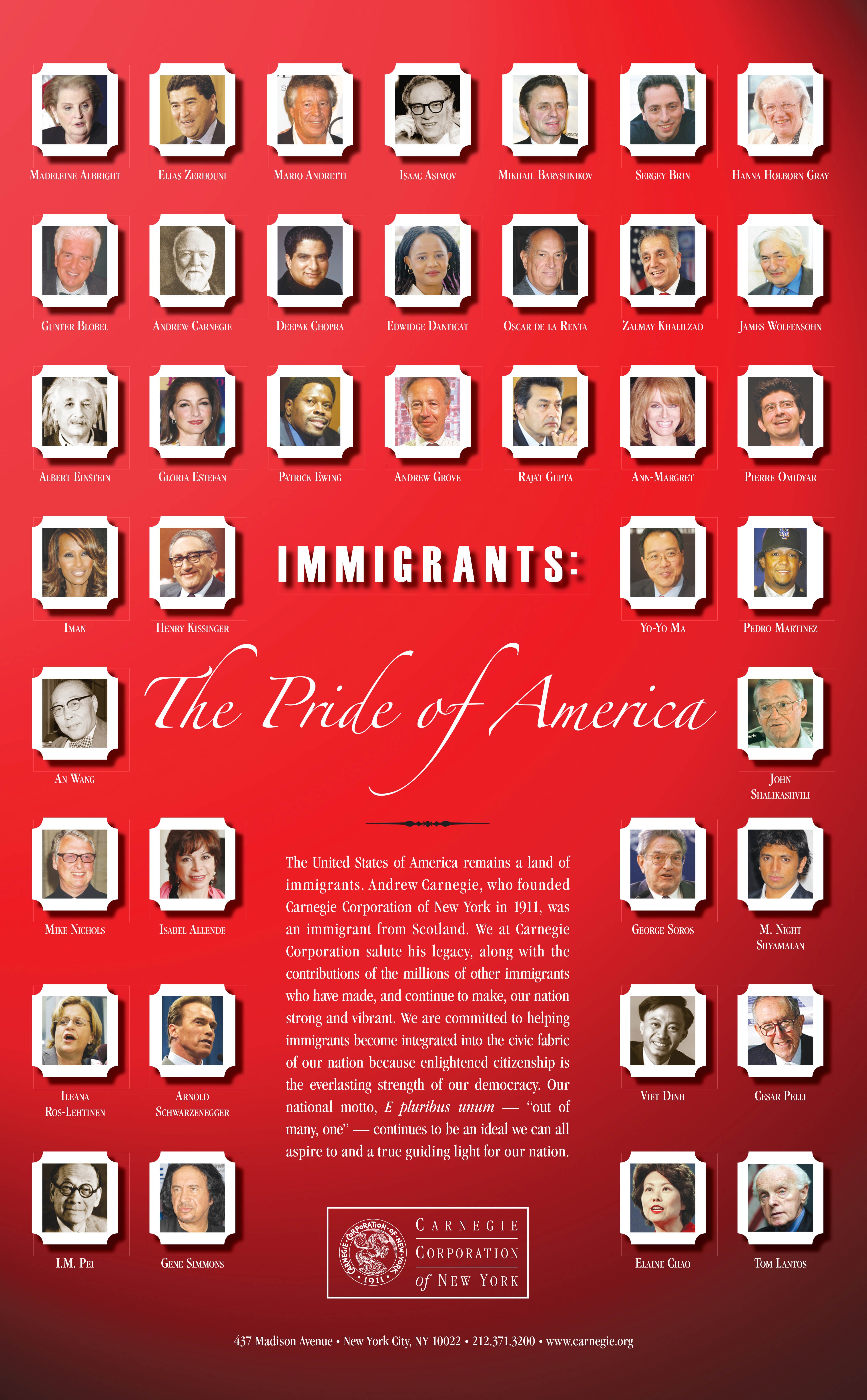 Immigrants: The Pride of America Immigrants, The Pride of America