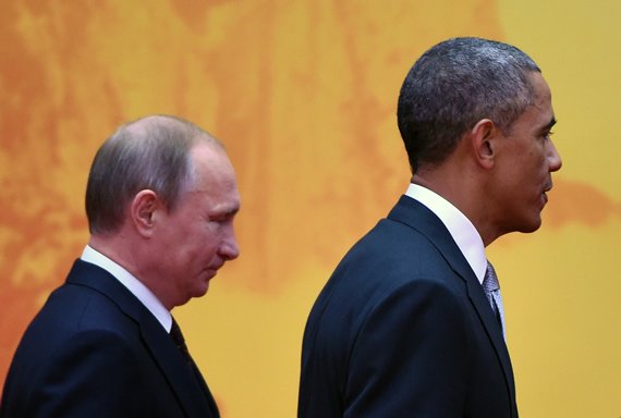US President Barack Obama with Russian President Vladimir Putin at the 2014 APEC summit in China (GREG BAKER/AFP/Getty Images) US President Barack Obama with Russian President Vladimir Putin at the 2014 APEC summit in China