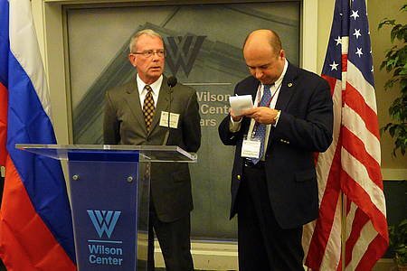 Retired Rear Admiral Ben Wachendorf (left, pictured here with translator) describes his role in the rescue operation of a small Russian submarine in 2005. RTEmagicC_Admiral_Wachendorf.JPG