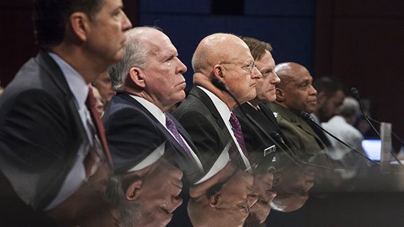Intelligence leaders testify at House hearing on world-wide cyber threats in 2015. (Photo: Chip Somodevilla/Getty Images) ips_cyberhearings_570px.jpg