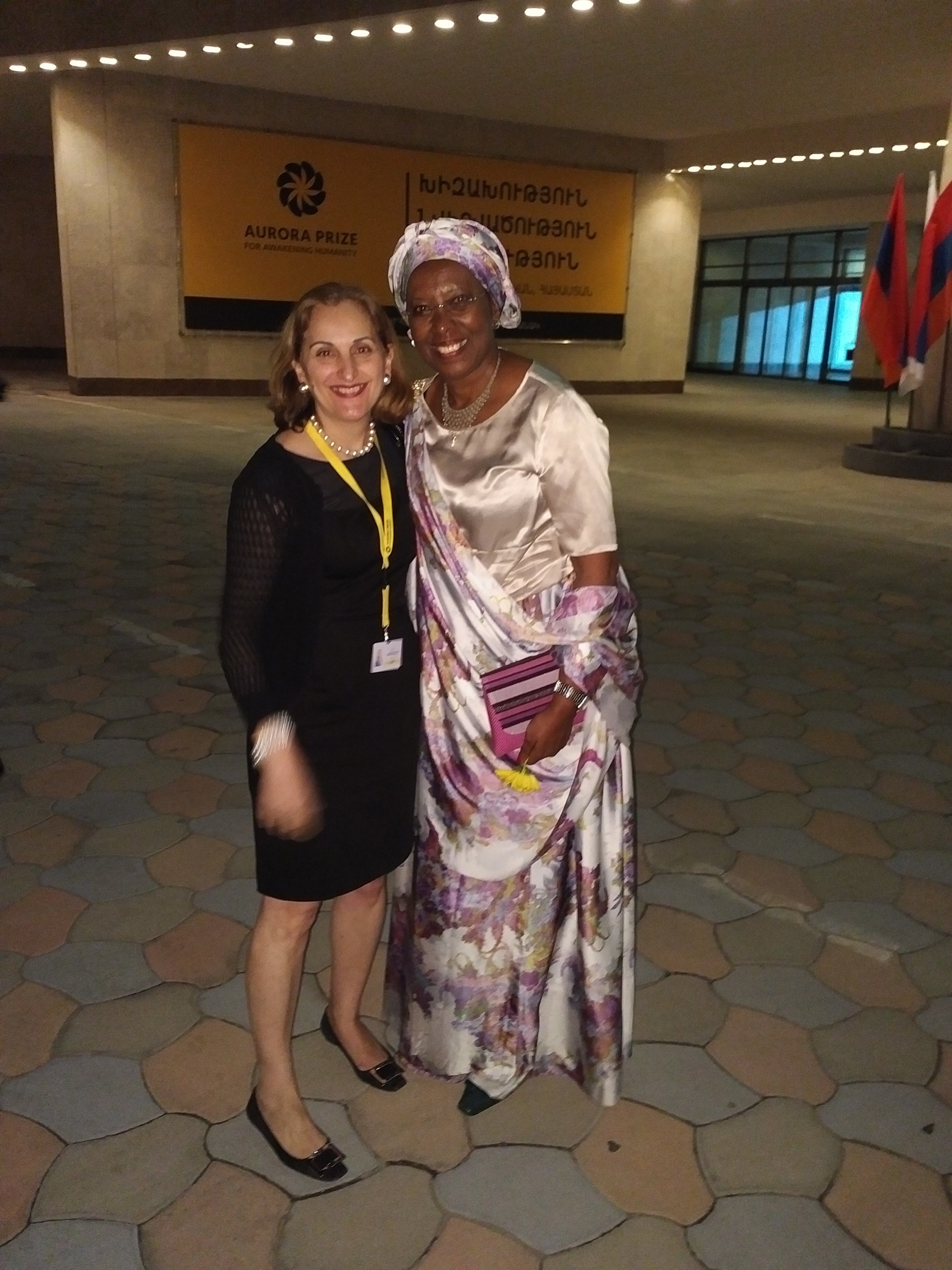 Aurora Prize winner Marguerite Barankitse with Deana Arsenian, Carnegie Corporation of New York's Vice President of International Programs. IMG_20160424_2255245.jpg