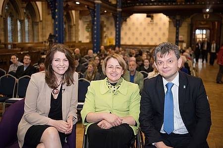 Pictured, from left: Heather Reid; Baroness Tanni Grey-Thompson; Anton Muscatelli Heather Reid, Baroness Tanni Grey-Thompson, Anton Muscatelli