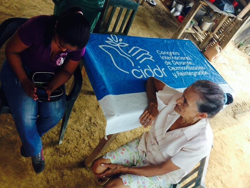 Everyday Peace Indicators working in a Colombian village that was displaced by massacres committed by paramilitary groups in the late 90s and 2000s. Photo: Pamina Firchow SubstandardFullSizeRender.jpg